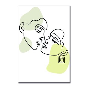 Placa Decorativa Silhueta Rosto Casal Placa Decorativa Silhueta Rosto Casal