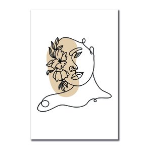 Placa Decorativa Silhueta Rosto Com Flores Placa Decorativa Silhueta Rosto Com Flores