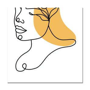 Placa Decorativa Silhueta Rosto Com Tom Amarelo Placa Decorativa Silhueta Rosto Com Tom Amarelo