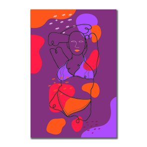 Placa Decorativa Silhueta Traço De Mulher Placa Decorativa Silhueta Traço De Mulher