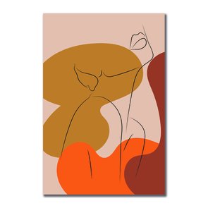 Placa Decorativa Silhueta Traços Feminino Colorido Placa Decorativa Silhueta Traços Feminino Colorido