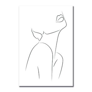 Placa Decorativa Silhueta Traços Feminino Preto e Branco Placa Decorativa Silhueta Traços Feminino Preto e Branco