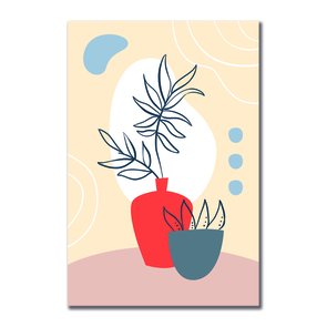 Placa Decorativa Silhueta Vaso Laranja Placa Decorativa Silhueta Vaso Laranja