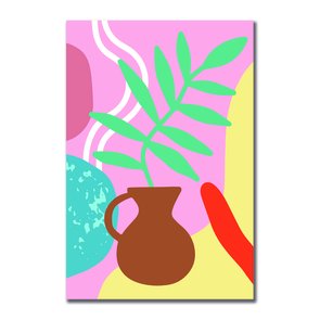 Placa Decorativa Silhueta Vaso Marrom Placa Decorativa Silhueta Vaso Marrom