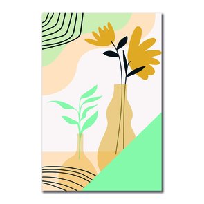 Placa Decorativa Silhueta Vasos de Flores Placa Decorativa Silhueta Vasos de Flores