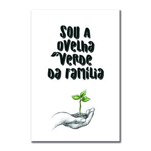 Placa Decorativa Sou a Ovelha Verde da Família Placa Decorativa Sou a Ovelha Verde da Família