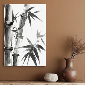 Placa Decorativa Take Arte de Bambu no Estilo Sumiê