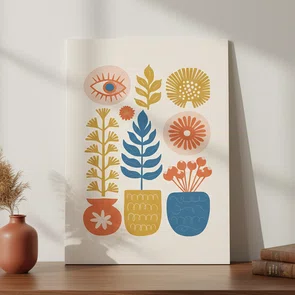 Placa Decorativa Vasos Botânicos Estilo Modern Heritage