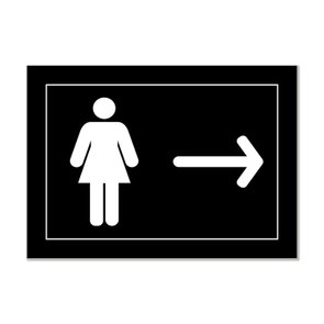Placa Indicativa para Banheiro Feminino - Direita Placa Indicativa para Banheiro Feminino - Direita