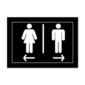 Placa Indicativa para Banheiros Masculino e Feminino Placa Indicativa para Banheiros Masculino e Feminino