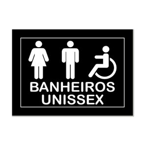 Placa Indicativa para Banheiros Unissex e Acessíveis Placa Indicativa para Banheiros Unissex e Acessíveis