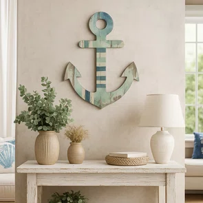 Placa Decorativa Âncora em MDF 3mm Estilo Náutico e Praia