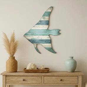 Placa Decorativa Peixe em MDF 3mm Estilo Náutico e Praia