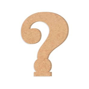 Ponto de Interrogação Decorativo em Mdf Cru 15mm Ponto de Interrogação Decorativo em Mdf Cru 15mm