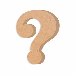 Ponto de Interrogação Decorativo em Mdf Cru 6mm Ponto de Interrogação Decorativo em Mdf Cru 6mm