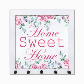 Porta Chaves Home Sweet Home com flores Porta Chaves Home Sweet Home com flores