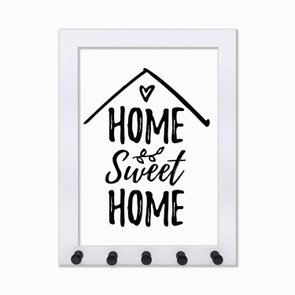 Porta Chaves Home Sweet Home preto e branco Porta Chaves Home Sweet Home preto e branco