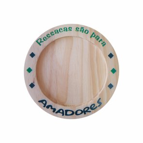 Porta Copos em Madeira de Pinus 12cm com Frase - Ressacas São Para Amadores Porta Copos em Madeira de Pinus 12cm com Frase - Ressacas São Para Amadores