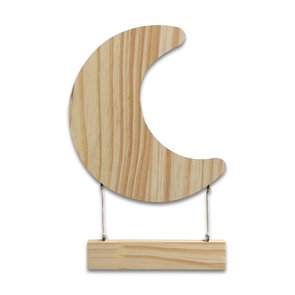 Porta Maternidade Em Pinus Para Quarto Infantil Lua com Plaquinha Porta Maternidade Em Pinus Para Quarto Infantil Lua com Plaquinha