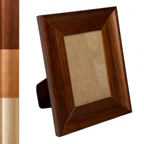 Porta Retrato Com Moldura Côncava Envernizada Com Suporte E Frente Em Acetato - 4,4x1,9