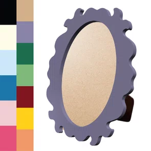 Porta Retrato com Moldura Provençal Colorida Oval Em MDF 6mm Com Suporte em MDF e PVC Antirreflexo