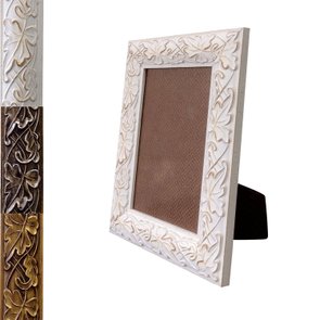 Porta Retrato de Moldura com Gravação de Folhas Ornamentais e PVC Mais Fundo com Suporte - 3x1,5 Porta Retrato de Moldura com Gravação de Folhas Ornamentais e PVC Mais Fundo com Suporte - 3x1,5