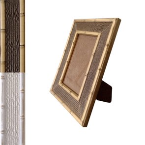 Porta Retrato de Moldura com Gravação de Bambu e Vidro Mais Fundo com Suporte - 4,5x1,5 Porta Retrato de Moldura com Gravação de Bambu e Vidro Mais Fundo com Suporte - 4,5x1,5
