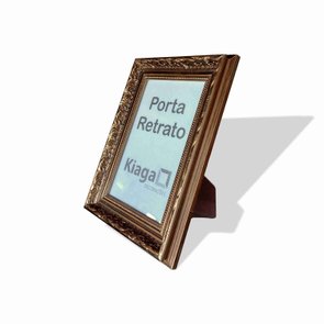 Porta Retrato de Moldura Dourada com Gravação e Acetato Mais Fundo com Suporte - 4x2,5 Porta Retrato de Moldura Dourada com Gravação e Acetato Mais Fundo com Suporte - 4x2,5