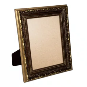 Porta Retrato de Moldura Dourada com Gravação e PVC Mais Fundo com Suporte - 4x2,5