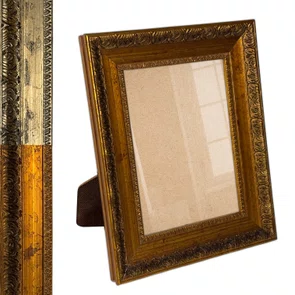 Porta Retrato de Moldura Provençal com Gravação e Vidro Mais Fundo com Suporte - 4,3x2,5