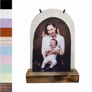 Porta Retrato Orgânico Colors 10x15cm com Duplo Ps Cristal Transparente e Base em Madeira de Pinus - 1,8x4,8 Porta Retrato Orgânico Colors 10x15cm com Duplo Ps Cristal Transparente e Base em Madeira de Pinus - 1,8x4,8