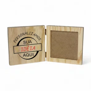 Porta-Retrato Sanfonado Personalizado Dobrável em Madeira Pinus com Vidro com Gravação a Laser ou Impressão UV Porta-Retrato Sanfonado Personalizado Dobrável em Madeira Pinus com Vidro com Gravação a Laser ou Impressão UV