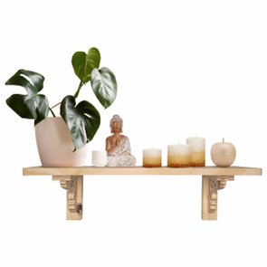 Prateleira de Madeira Pinus de Parede com Mão Francesa Provençal - 20x60cm -  Farmhouse Prateleira de Madeira Pinus de Parede com Mão Francesa Provençal - 20x60cm -  Farmhouse