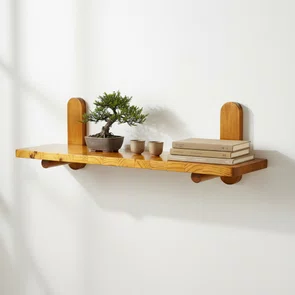 Prateleira Minimalista em Madeira Pinus com Suporte de Pinos Decoração Moderna para Sala de Estar e Casa Prateleira Minimalista em Madeira Pinus com Suporte de Pinos Decoração Moderna para Sala de Estar e Casa