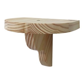 Prateleira Meia Lua em Madeira de Pinus Parede Pequena - 12x15x11,8cm - Farmhouse Prateleira Meia Lua em Madeira de Pinus Parede Pequena - 12x15x11,8cm - Farmhouse