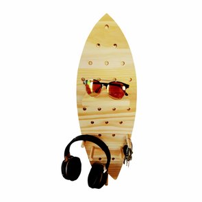 Prateleira Pegboard Prancha Em Madeira Pinus 9 Pinos e 2 Prateleiras 13,5cm