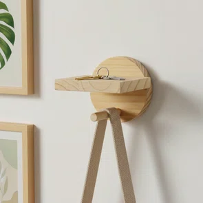 Prateleira Pegboard Redonda 10cm Em Madeira Pinus 