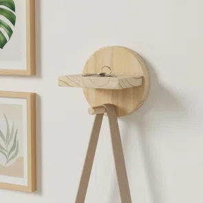 Prateleira Pegboard Redonda 12cm em Madeira Pinus