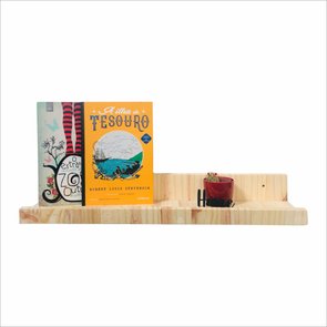 Prateleira de Madeira Pinus Parede Multiuso para Quarto Sala Quadros Placas - 60x15cm - Farmhouse