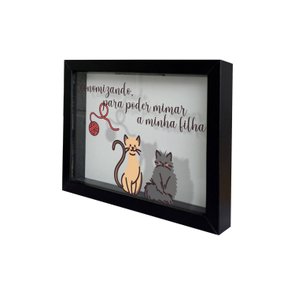 Quadro Cofre Criativo Economizando Para Poder Mimar a Minha Filha - Gatinha - Fundo Branco Quadro Cofre Criativo Economizando Para Poder Mimar a Minha Filha - Gatinha - Fundo Branco