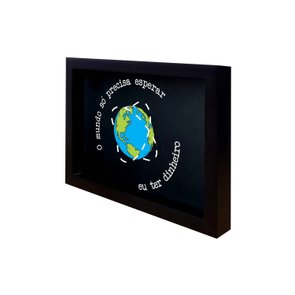 Quadro Cofre Criativo O Mundo Só Precisa Esperar Eu Ter Dinheiro - Fundo Preto Quadro Cofre Criativo O Mundo Só Precisa Esperar Eu Ter Dinheiro - Fundo Preto