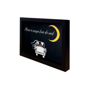 Quadro Cofre Criativo Para a Nossa Lua de Mel - Fundo Preto Quadro Cofre Criativo Para a Nossa Lua de Mel - Fundo Preto