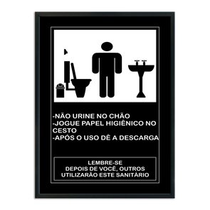 Quadro de Higiene para Banheiro Masculino Quadro de Higiene para Banheiro Masculino