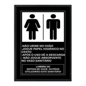 Quadro de Higiene para Banheiros Unissex Quadro de Higiene para Banheiros Unissex