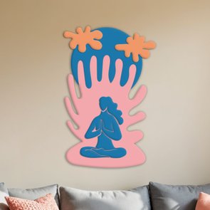 Quadro De Parede 3D Alto Relevo Meditação Estilo Matisse em MDF 3mm Quadro De Parede 3D Alto Relevo Meditação Estilo Matisse em MDF 3mm