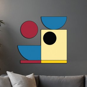 Quadro De Parede 3D Bauhaus Geométrico em MDF 3mm Quadro De Parede 3D Bauhaus Geométrico em MDF 3mm
