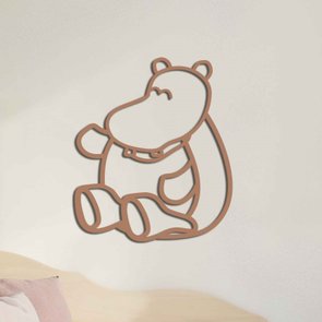 Aplique De Parede 3D Infantil Animais Hipopótamo Mdf 3mm Aplique De Parede 3D Infantil Animais Hipopótamo Mdf 3mm