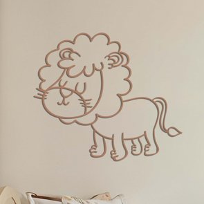 Aplique De Parede 3D Infantil Animais Leão Mdf 3mm Aplique De Parede 3D Infantil Animais Leão Mdf 3mm