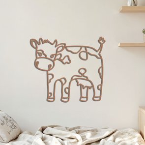 Aplique De Parede 3D Infantil Animais Vaquinha Mdf 3mm Aplique De Parede 3D Infantil Animais Vaquinha Mdf 3mm