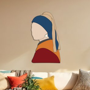 Quadro De Parede 3D Moça Com Brinco De Pérola Johannes Vermeer em MDf 3mm Quadro De Parede 3D Moça Com Brinco De Pérola Johannes Vermeer em MDf 3mm